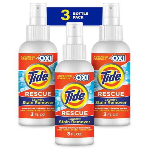 Tide Laundry Stain Remover Spray with Oxi, Travel Stain Remover for Clothes, Carpet, Upholstery, Pet Bedding, Stain Treater Spray for Tough Stains from Wine, Coffee, Grease, 3 Oz (Pack of 3)