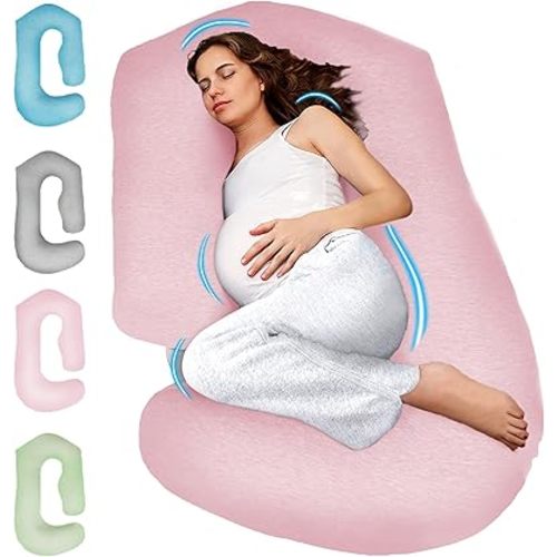 PILLANI Pregnancy Pillows for Sleeping - V C U Shaped Full Body Pillow with Removable Cover, 57inch Cooling Maternity Pillow for Side Sleepers, Support for Back Belly Legs HIPS - Pregnancy Must Haves