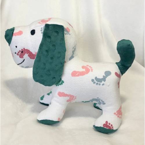 puppy keepsake, birth stat puppy from hospital blanket or clothing , custom sewn keepsake , sympathy puppy, photo prop standing puppy,