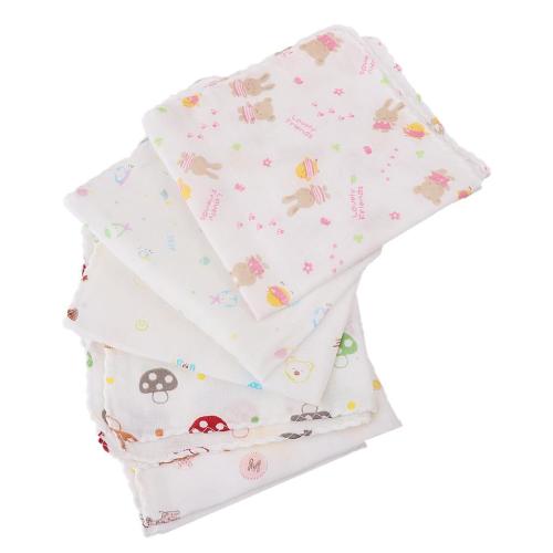5pcs Burp Cloths Handkerchief Gauze Nursing Towel (Thin Style)