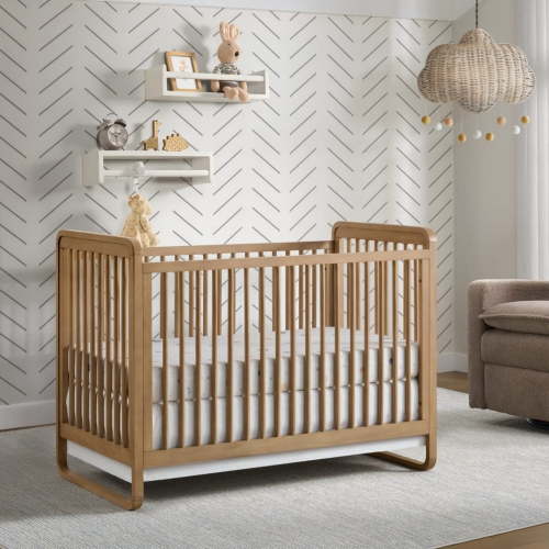 Oxford Baby Braxton Convertible Island Crib Honey Wood