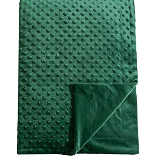 david's kids Minky Baby Blanket for Boys Girls Neutral, Soft Lightweight Micro Fleece Blanket with Double Layer, Dotted Backing, Receiving Blanket for Newborns, 30x40 Inches, Emerald Green