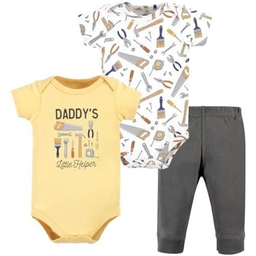 Hudson Baby Unisex Cotton Bodysuit and Pant Set