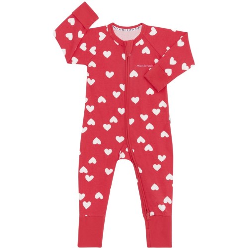 Bonds Baby Print Zip Wondersuit - Red