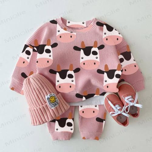 Baby Cow Pink Waffle 2-piece Set