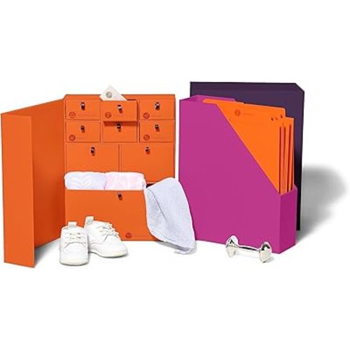 Savor | Personalized Deluxe Baby Keepsake Box | Fabric Bound Acid-Free Modern Gender-Neutral Newborn Keepsake and Memory Organizer with Labels |for Pregnancy, Mother’s Day, Baby Shower, New Baby