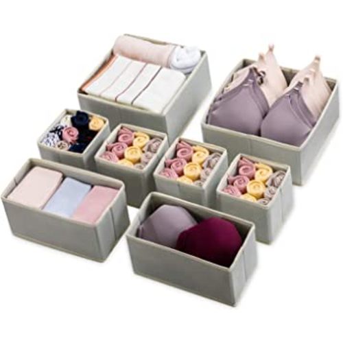 Kootek 8 Pack Drawer Organizer Clothes, Dresser Drawer Organizers for Clothing Fabric Foldable Closet Organizers and Storage Bins for Baby Clothes, Nursery, Underwear, Bras, Socks