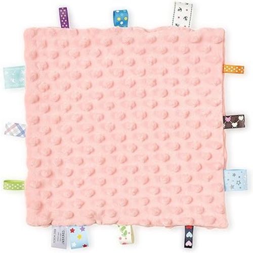 CREVENT Sensory Plush Blanket, 10" x 10" - Pink