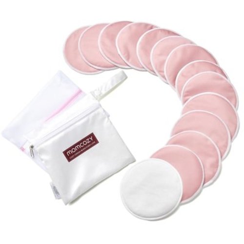 Momcozy Reusable Nursing Pads, 3-Layer Washable Breast Pads 14 Count,Ultra-Thin,Leak-poof,Absorbent