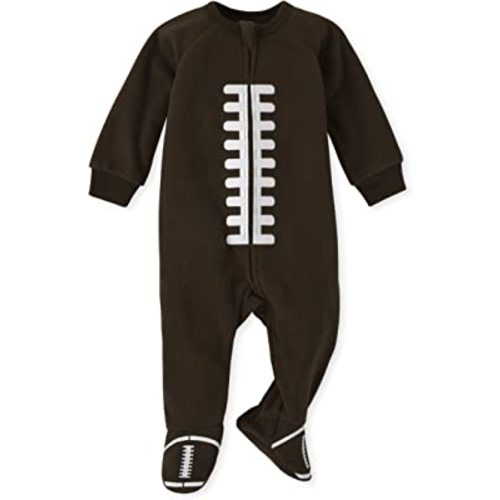 The Children's Place Baby and Toddler Football Footie Pajama, Fleece