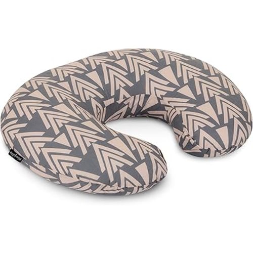 Dream On Me Beeboo Nursing Pillow and Positioner, Breastfeeding and Bottlefeeding Pillow, Removable and Washable Pillow Cover, Soft and Breathable Fabric, Taupe