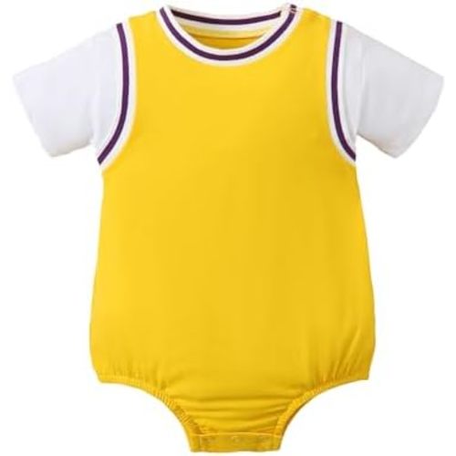 Chichoo Newborn Baby Boy Basketball Bodysuits, Sport Jersey for Toddler Boys, Baby Basketball Clothes Outfits