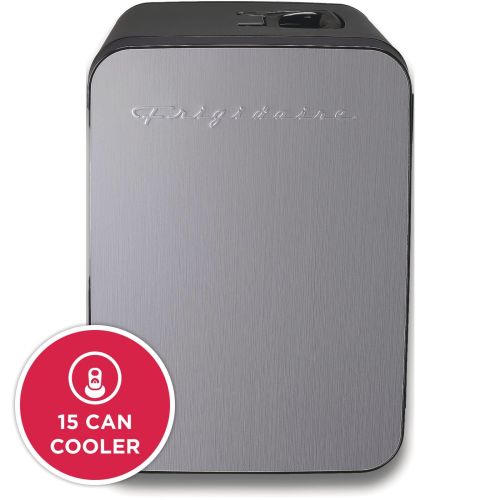 15-Can Retro Mini Fridge Cooler – Stainless Steel