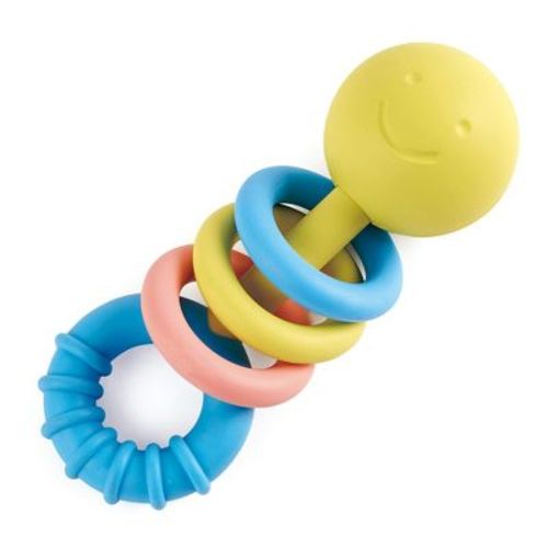 Hape: Rattling Rings Teether, Safe Chew, Pastel, 0mo
