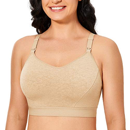 Gratlin Women's Plus Size Nursing Bra Sports Maternity Support Cotton Breastfeeding Bras
