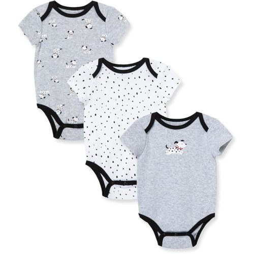 Little Me Clothes for Baby 3-Pack 100% Cotton Scratch Free Tag Bodysuits, Newborn to 9 Months