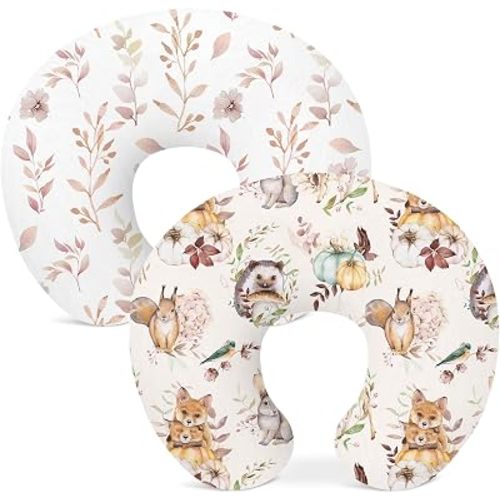 Nursing Pillow Covers 2 Pack, Stretchy Breastfeeding Pillow Covers for Baby
