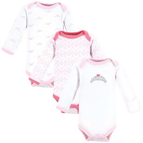 Luvable Friends Unisex Baby Preemie Long Sleeve Bodysuits 3pk, Tiara, Preemie