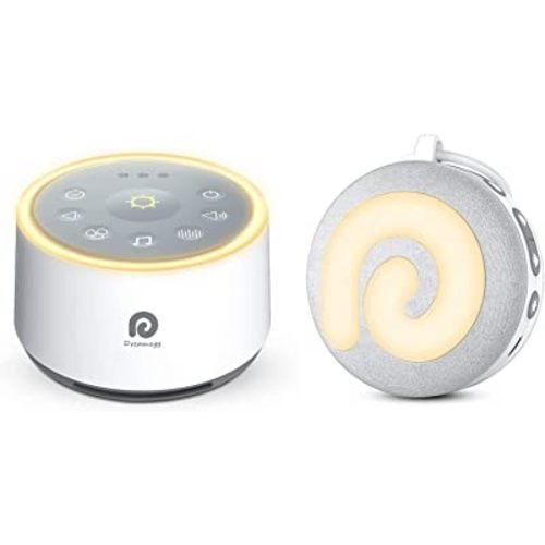 Dreamegg D1 Bundle with D11 Portable White Noise Machine for Baby Sleeping with Night Light, Nature Sounds, White Noise and Lullaby, Child Lock, USB Rechargeable for On-The-Go Travel Nursery Gift