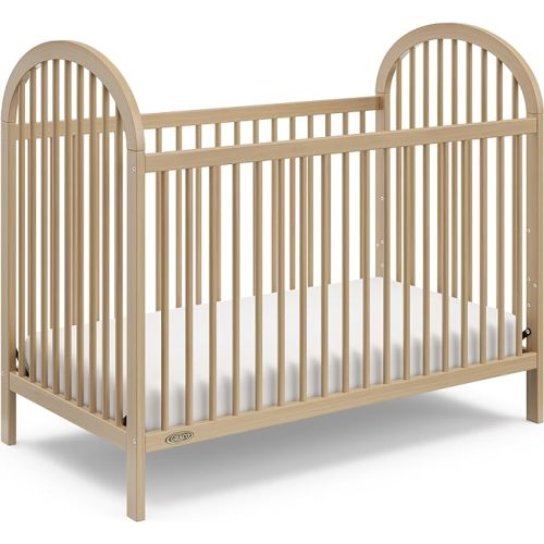 Graco Olivia Convertible Crib (Driftwood) – GREENGUARD Gold Certified, 100% Solid Wood, Fits Standard Crib Mattress, Converts to Toddler Bed and Daybed, 4 Adjustable Mattress Heights