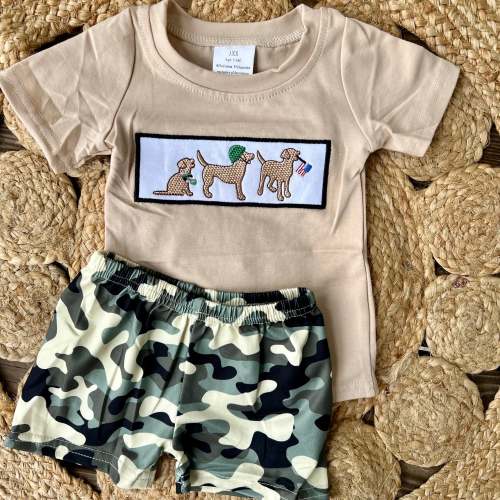 Embroidered American Puppy Set - Preorder