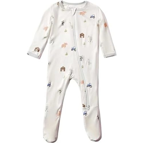 Soft Baby Bamboo Viscose Footie Pajamas, Zipper Closure, 0-24 Months