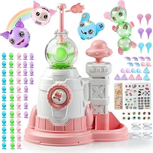 stochastic box Magic Balloon DIY Kit for Kids with 60 PCS Balloon Craft Kit with Pump,Creative Sticky Balloons Monster Pals Making Craft Kit for Girls Boys