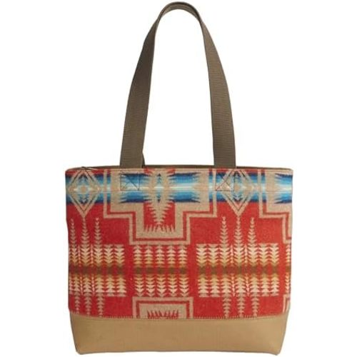 Pendleton City Tote, Harding Pattern, Wool and Canvas, 14W x 12.5H x 6W inches