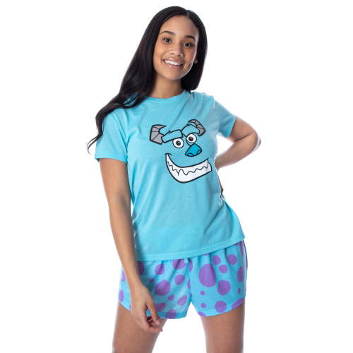 Disney Women's Monsters Inc. Sulley Shirt Top and Sleep Shorts Pajama Set
