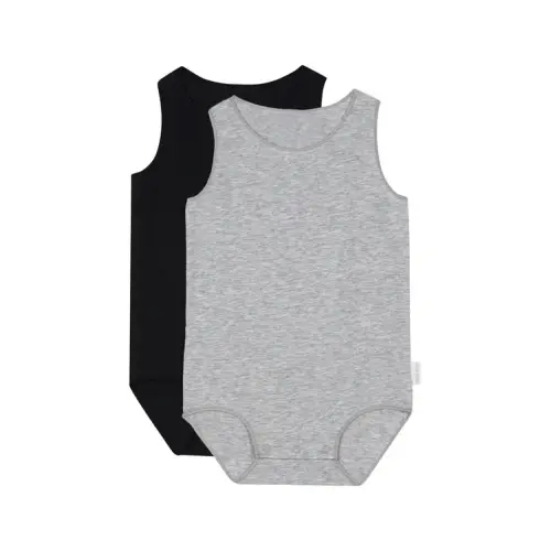 Bonds 2 Pack Singletsuit Black/Grey | Baby Bunting AU
