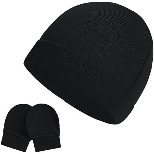 Zando Baby Hats Newborn Hospital Hat Infant Beanie Cap for Premie Baby Boys Grils Hats and Scratch Mitten Set 0-3 Months