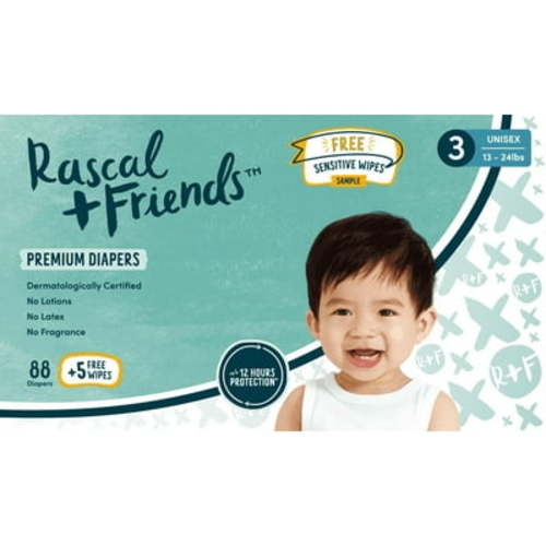 Rascal + Friends Diapers Premium Pack with Free Wipes (Select for More Options)