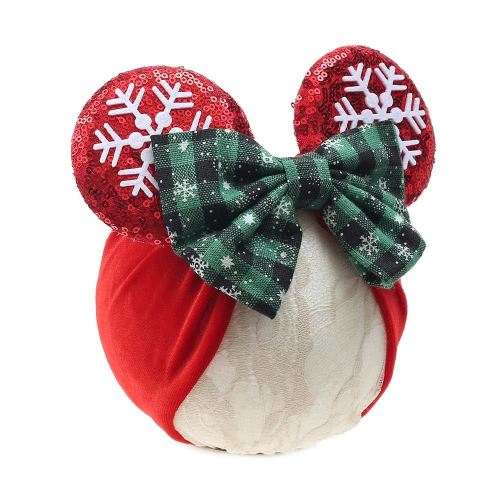 JIAHANG Baby Girl Mouse Ears Turban Headband, Velvet Hair Bow Headwrap, Wide Hairband for Newborn Infant Toddler, Fashion Headwear Party Supplies