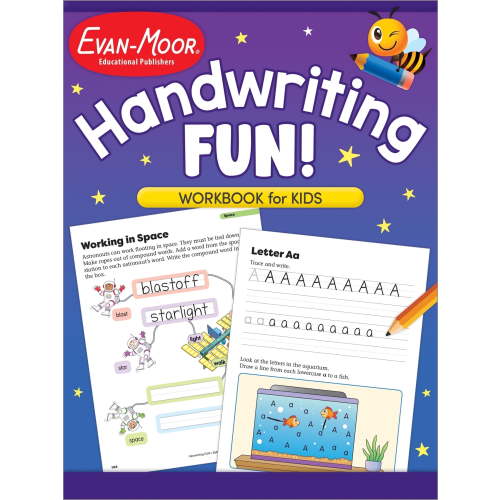 Evan-Moor Handwriting FUN!, All Ages: Activity Book, Alphabet Letters, Words, Sentences, Riddles, Rhymes
