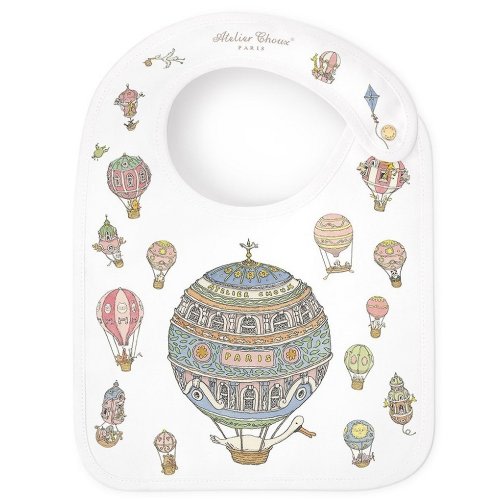 Atelier Choux Paris Organic Cotton Hot Air Balloon Reversible Satin Bib