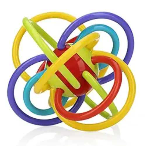 Nuby Lots A Loops Sensory Multicolor Teether and Baby Rattle Toy - 3+ Months - Baby Teething Toy - one size