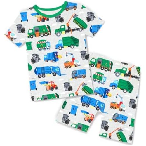 Bamboo Viscose Toddler Animal Pajamas Boys Girls Kids Cool Short Summer 12M-8Y Snug fit Pjs Set 2pcs