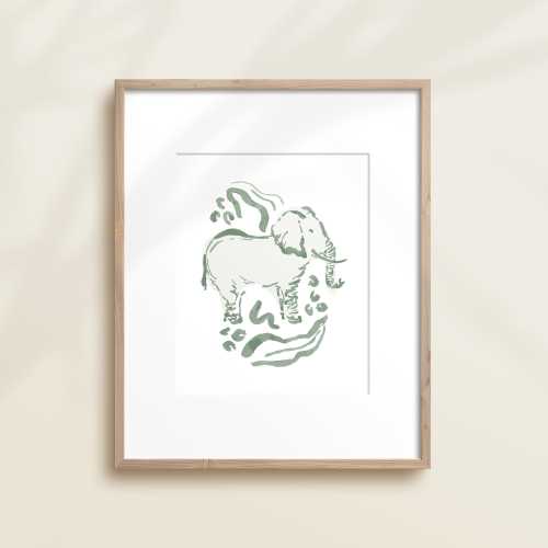 ELEPHANT Safari Jungle Animal Series Print | Watercolor Baby Animals, Kid Room Decor, Chic Abstract Playful Nursery Modern Theme