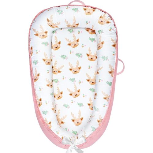 Baby Lounger - Baby Lounger for Newborn 0-24 Months, Breathable and Soft Cotton Cover Baby Nest, Portable Cozy Tummy Time Lounger for Home and Travel, Ideal Baby Essentials & Shower Gifts