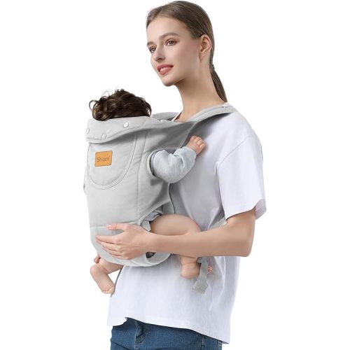 Baby Carrier Newborn to Toddler, Cozy Baby Wrap Carrier(7-30lbs), Easily Adjustable Toddler Carrier, Lightweight Baby Holder Carrier, Grey