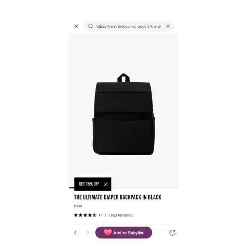BÉIS 'The Ultimate Diaper Backpack' in Black - Best Backpack Diaper Bag in Black