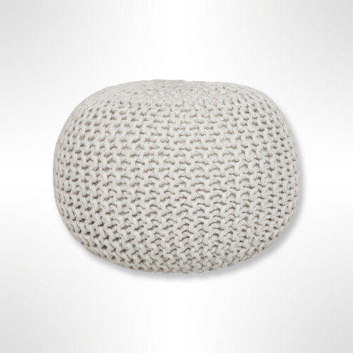 Highland Dunes Garst 20" Wide Round Pouf Ottoman & Reviews | Wayfair