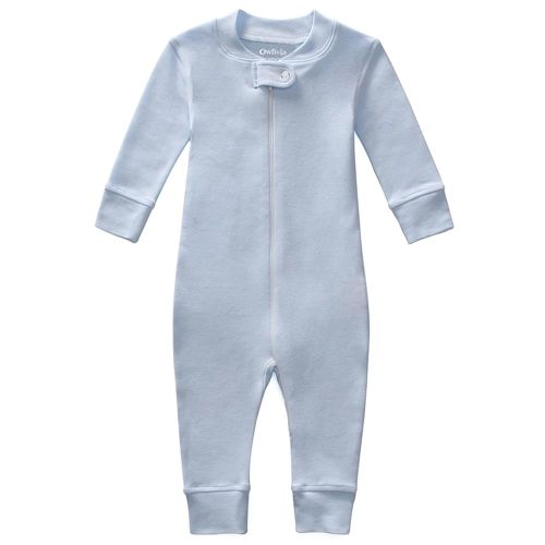Owlivia Organic Cotton Baby Boy Girl Zip up Sleep 'N Play Pjs, Footless, Long Sleeve