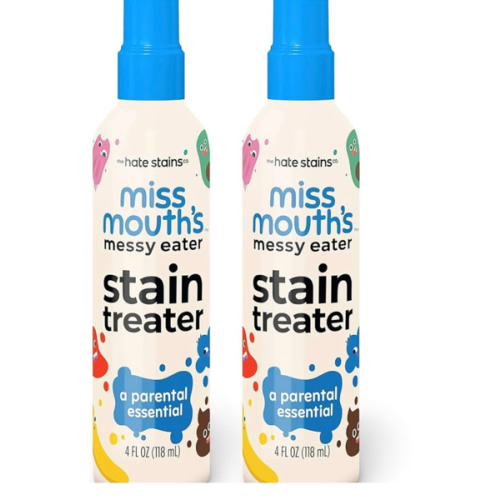 Miss Mouth's Messy Eater Stain Treater Spray - 4oz 2 Pack Stain Remover - Newborn & Baby Essentials - No Dry Cleaning Food, Grease, Coffee Off Laundry, Underwear, Fabric