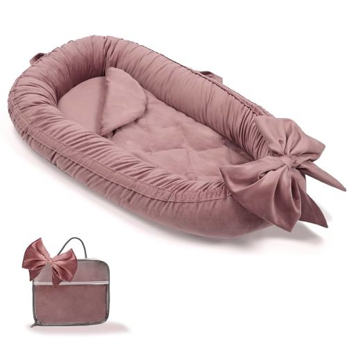 EAQ Baby Lounger, Snuggle Me Lounger, Portable Baby Nest Breathable & Soft, Soft Baby Lounger Pillow, Safe Baby Bassinet for Co-Sleeping, Nursery, Travel, Playtime