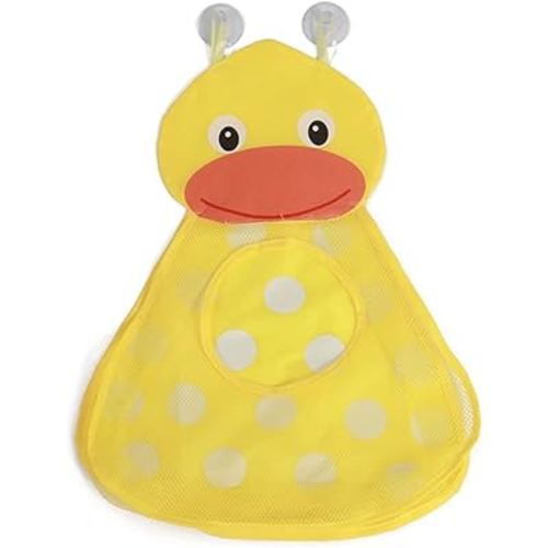 Baby Bath Toys with 1 pcs Bath Toy Storage & Organizer Bag for Tub Fishing Game and Pool Toys Panda/Frog/Duck/Tiger Bathroom Hanging Mesh Drain Net Bag for Toddlers (Orange)