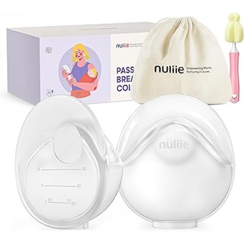 Nuliie 2 PCS Silicone Breast Milk Collectors for Breastfeeding Leak-Proof, 3oz/90ml Portable Milk Catcher, BPA-Free Soft Breast Shell, Wearable Manual Breast Pump for Newborns Essentials