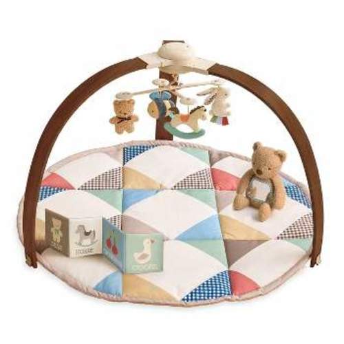 Ingenuity Cozy Spot Reversible Duvet Activity Gym with Wooden Toy Bar - Harbor Haven : Target