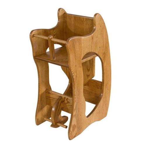 Amish Made Three-in-One High Chair Rocker and Desk - Wide Size
