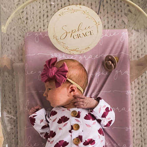 Personalized Baby Name Wood Announcement | Wreath